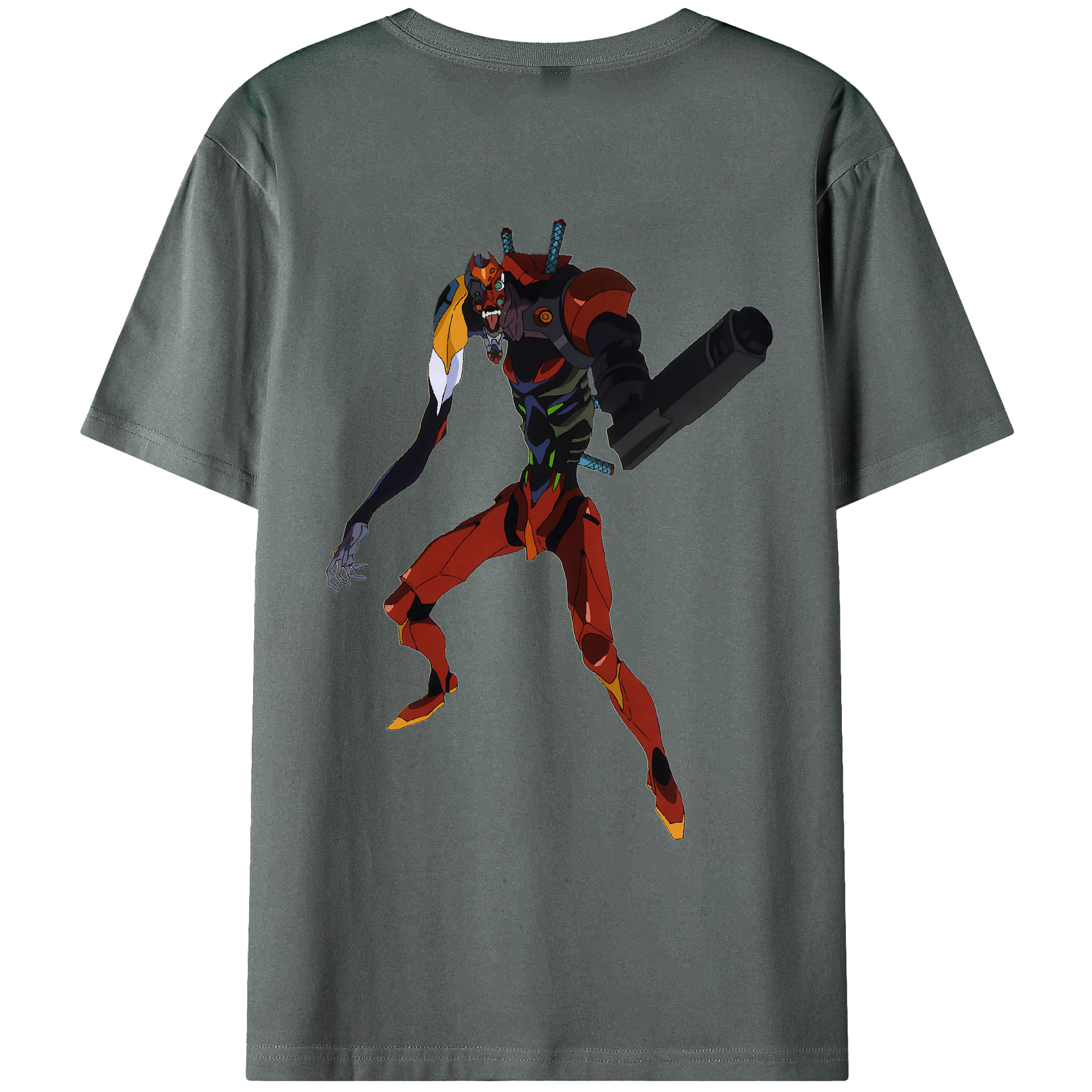 （画像用） EVA 新世紀エヴァンゲリオン 綿100％ メンズ半袖Tシャツ（バックプリント） 通気性